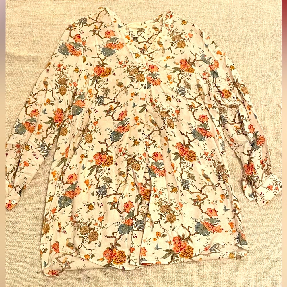 Floral white shirt size 2